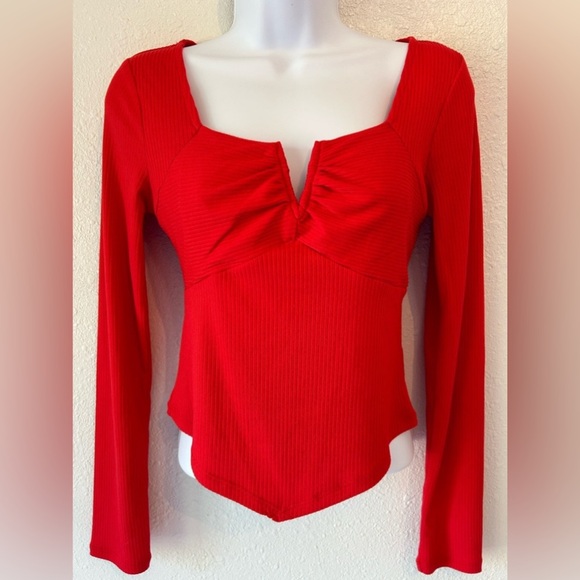 Just Polly New York Red Cropped Bodycon Top - Picture 1 of 13